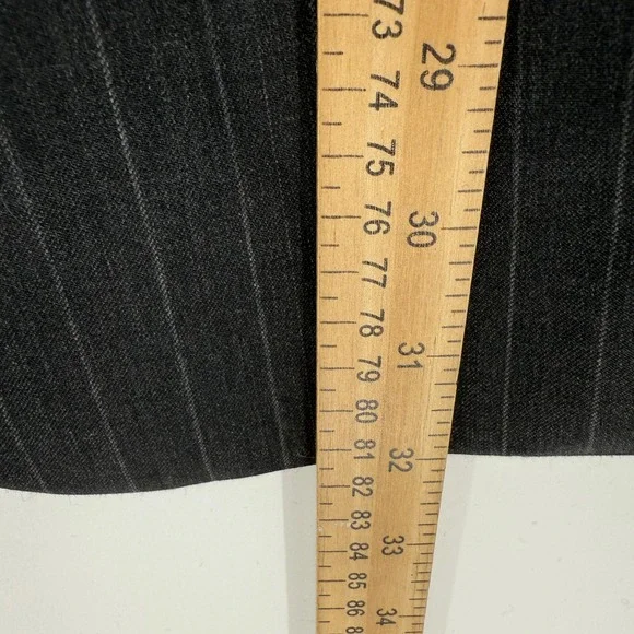 Stafford Blazer Mens 46R Charcoal Pinstripe 2 Button Classic Fit Super 100s Wool